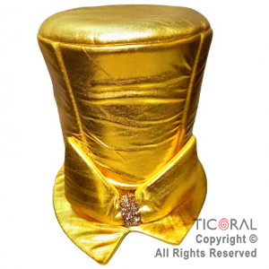 SOMBRERO GALERA METAL LISO CON MO�O ORO x 1